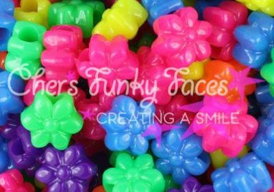 Mixes - Neon Flower Mix 12mm Pony Beads