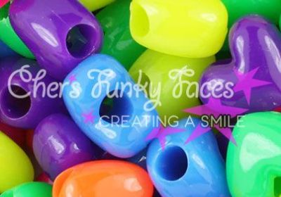 Mixes - Neon Heart Mix 12mm Pony Beads