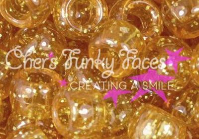 Gold Topaz Sparkle 9mm Barrel Pony Beads