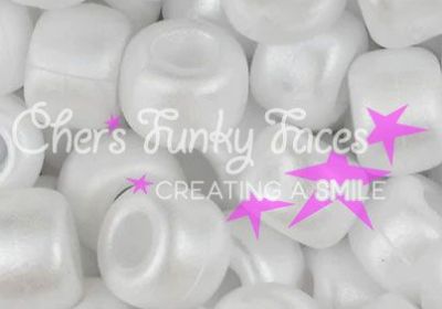 White Ash Pearl 9mm Barrel Pony Beads